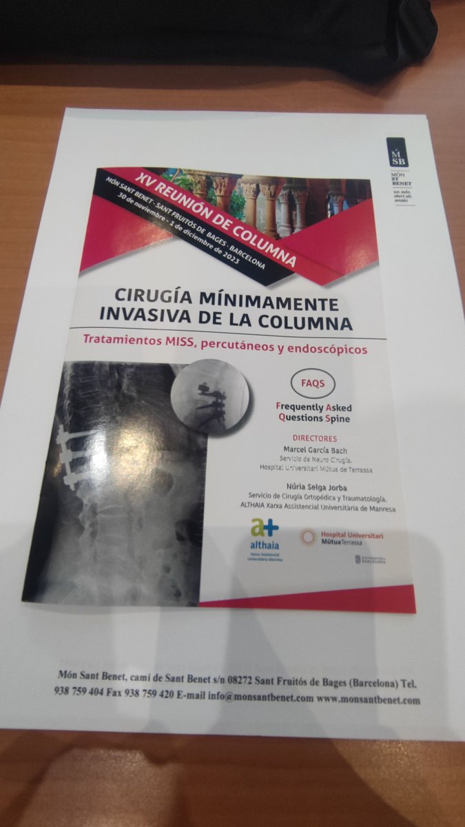 Pedro Esteban (@pedrolacacerola) on Twitter photo Comença la #XVReunióndeColumna en #MónSantBenet #SantFruitósDelBages <a href="/cotalthaia/">COT Althaia</a> <a href="/althaiamanresa/">Fundació Althaia</a> #MútuaTerrassa "Cirugía Mínimamente Invasiva de la Columna" #spine Comença la #XVReunióndeColumna en #MónSantBenet #SantFruitósDelBages <a href="/cotalthaia/">COT Althaia</a> <a href="/althaiamanresa/">Fundació Althaia</a> #MútuaTerrassa "Cirugía Mínimamente Invasiva de la Columna" #spine