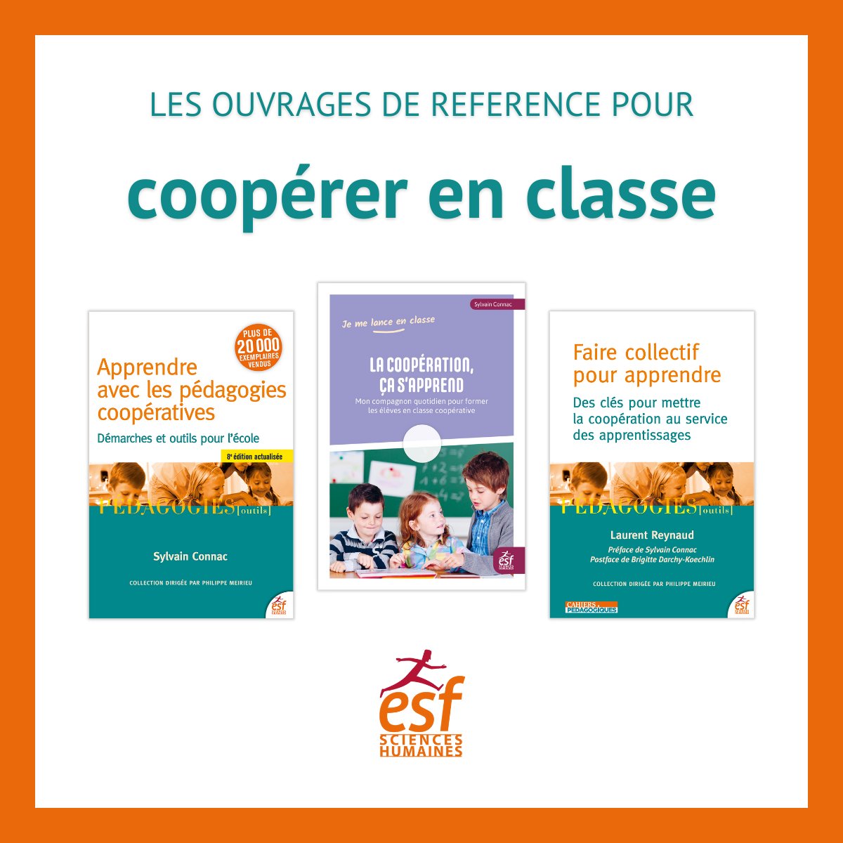 esf_scienceshum's tweet photo. La collaboration entre élèves est très importante pour lutter contre les inégalités sociales. Voici une sélection d'ouvrages pour développer en classe la #coopération @CsenOfficiel @AlganYann @StanDehaene https://t.co/HNA0yXfTp0