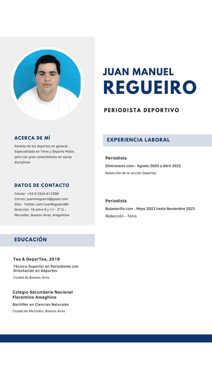 Juanmaregueiro's tweet photo. ¡Buenas a todos! 

Nunca pensé que iba a tener que hacer esto, pero la situación lo amerita

Me acabo de quedar sin trabajo, así que estoy abierto a alguna nueva posibilidad. Soy periodista deportivo, egresado hace 3 años

Me ayudarían con un RT. ¡Saludos y Gracias! 🩷 https://t.co/YW090hWHyZ
