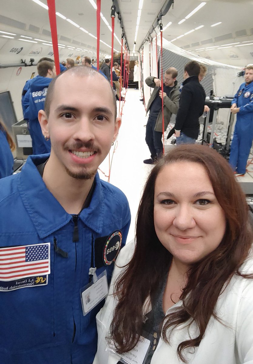 Laura__Fusco's tweet photo. Time to fly! 🚀
What a dream here at #Novespace for the 83rd ESA #parabolic flight campaign! Our experiments with #MXenes are loaded on the Novespace Airbus A310 Zero-G piloted by the #ESA astronaut @thom_astro Thomas Pesquet and other talented pilots.@EuropeanSpaceA1 @UniPadova https://t.co/cylufGDuNR