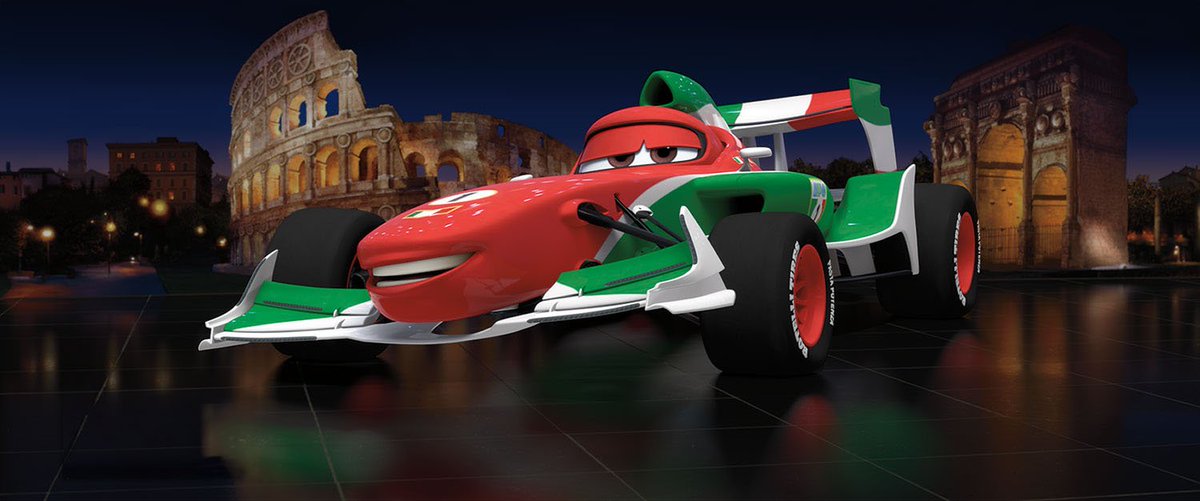 Kerchoo95's tweet photo. According to #Pixar animator #ShawnKrause, #FrancescoBernoulli's open-wheeled design is the car equivalent of an actor who walks around shirtless, with his "musculature" being on display.

I don't know what ideas I just gave to the people who draw these characters as humans... https://t.co/qjYkQZrT8R