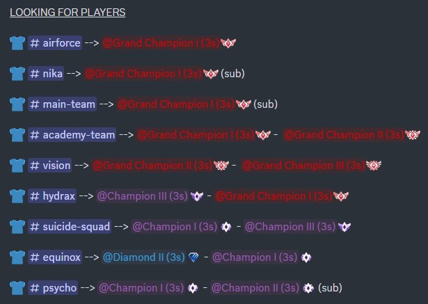 Wir hätten da ein zwei Teams, die noch Mitstreiter suchen... 👀

Wie man uns findet: linktr.ee/3dg_rl
cu online 🥳

<a href="/3dGaming_org/">3D-Gaming</a> #RocketLeague #esport #LFT