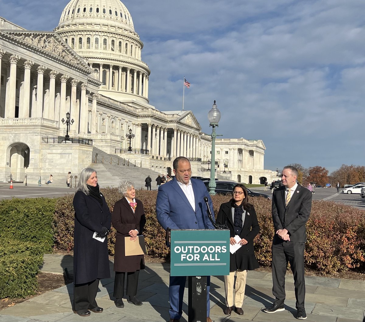 NRPA_news's tweet photo. At the U.S. Capitol this morning working to ensure the Outdoor Recreation Legacy Partnership (ORLP) program has steady funding for generations to come through the Outdoors for All Act. @Nanette4CA @SierraClub @CityParksAll 
Help us urge Congress to pass the #OutdoorsForAll Act, take action: https://t.co/x0XVbRwJyu