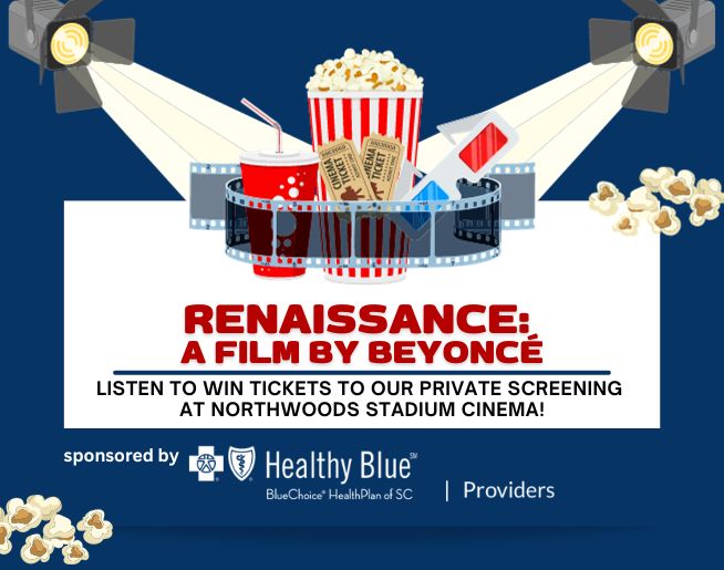 Z93 JAMZ and Healthy Blue South Carolina has rented out an entire theatre for the new RENAISSANCE: A FILM BY BEYONCE movie! Listen for your chance to win tickets and be apart of the Beyoncé Renaissance Experience!