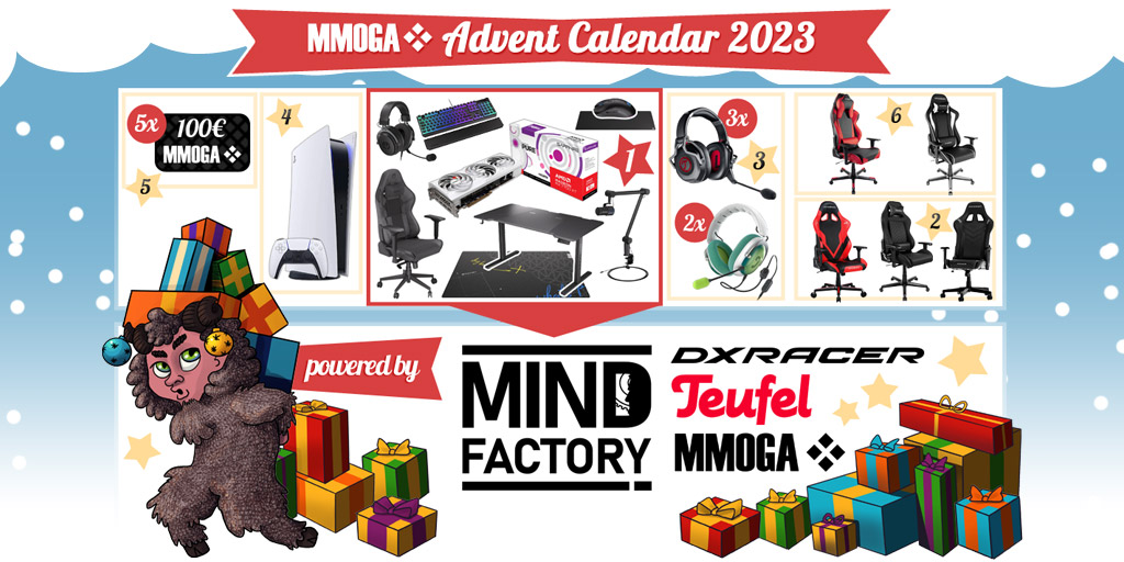 MMOGAcom's tweet photo. #MMOGAXMAS starts now!
https://t.co/emiqZx9cBr
Win a gaming package with Sapphire Radeon RX 7700 XT graphics card from, a Playstation 5, gaming chairs, gaming headsets or MMOGA vouchers in the MMOGA Advent Calendar 2023! Powered by @Mindfactory_de, @DXRacerDE and @TeufelAudio https://t.co/YA4NllC3x0