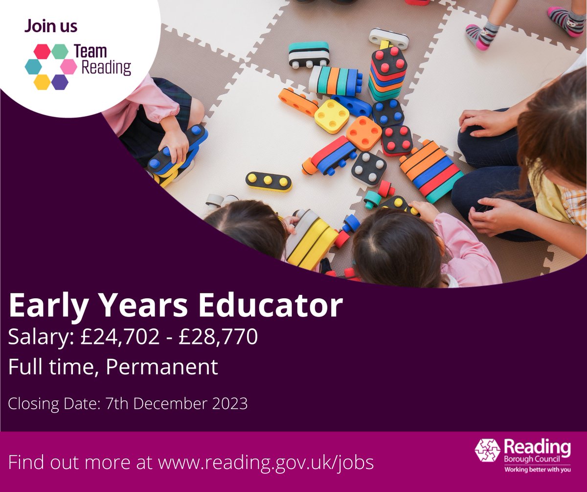 Kennet Day Nursery is an ‘Outstanding’ workplace day nursery for Reading Borough Council, and we're hiring! For more information and to apply, please visit: rdguk.info/pDd4z #newjob #kennetdaynursery #earlyyearseducator #teamreading #rdguk