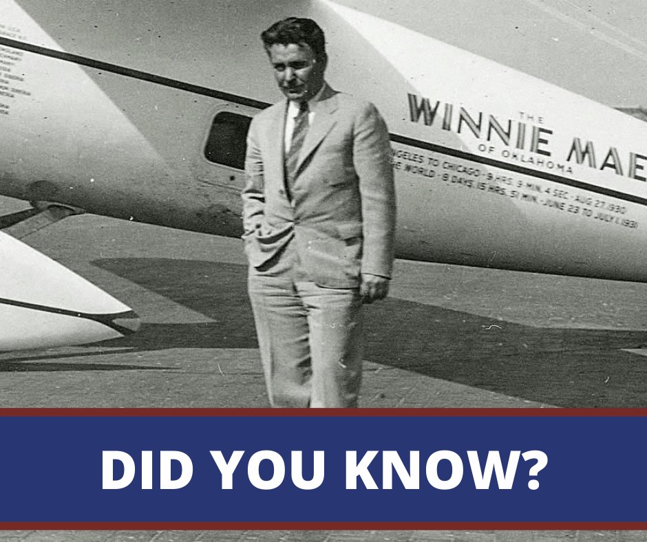 #DidYouKnow Texas-born aviator, Wiley Post, was the first pilot to fly solo around the world. Post also helped discover the jet stream.