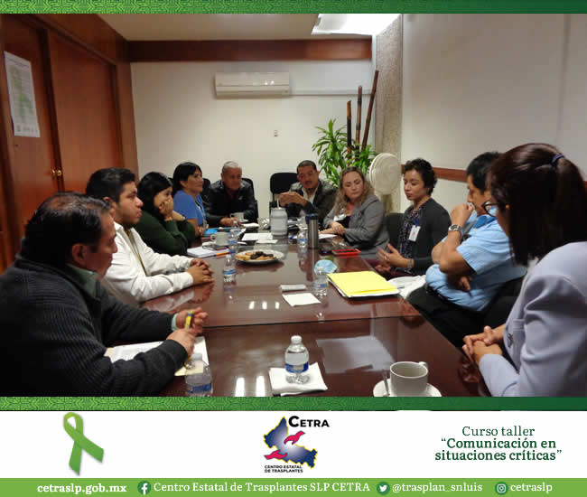 trasplan_snluis's tweet photo. El día 17 de noviembre se realizó el Curso taller "Comunicación en situaciones críticas" dirigido a Coordinadores hospitalarios de donación del estado y con la finalidad de mejorar la calidad de la entrevista con las familias donadoras.

#LaVidaVivelaDespuesDonala #SLP https://t.co/xhimzQIpQs