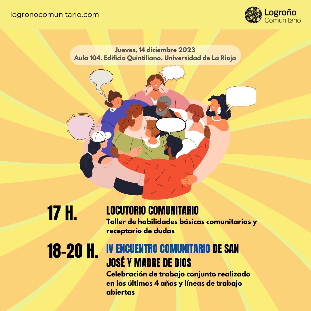 2ª Jornada 🍈 "Abriendo el melón" 

🗓️ Día: jueves 14 de diciembre
📍 Lugar: Aula 104, en el edificio Quintiliano UR

 ℹ️ Más info:bit.ly/3Rmvn8U
