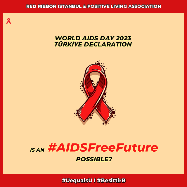 RedRibbonTR's tweet photo. The title of the #WAD2023 declaration of the Turkish #HIV Community is;
Is an #AIDSfreefuture possible?
Please read and spread the word to help our community.
https://t.co/WtpGFHxJ2f
#LetCommunitiesLead
#PutCommunitiesFirst https://t.co/lbCQwGeD4I