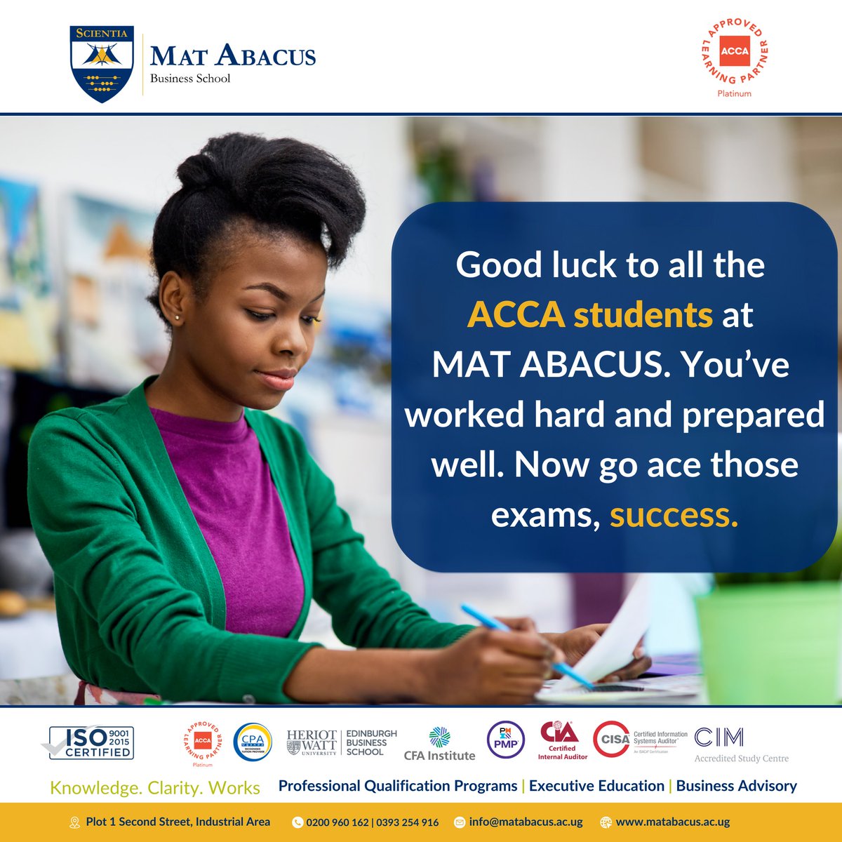 Wishing ACCA candidates at MAT ABACUS a journey filled with success in your exams! May each question be an opportunity to showcase your expertise. You've prepared diligently, and now it's time to shine. #matabacus #acca