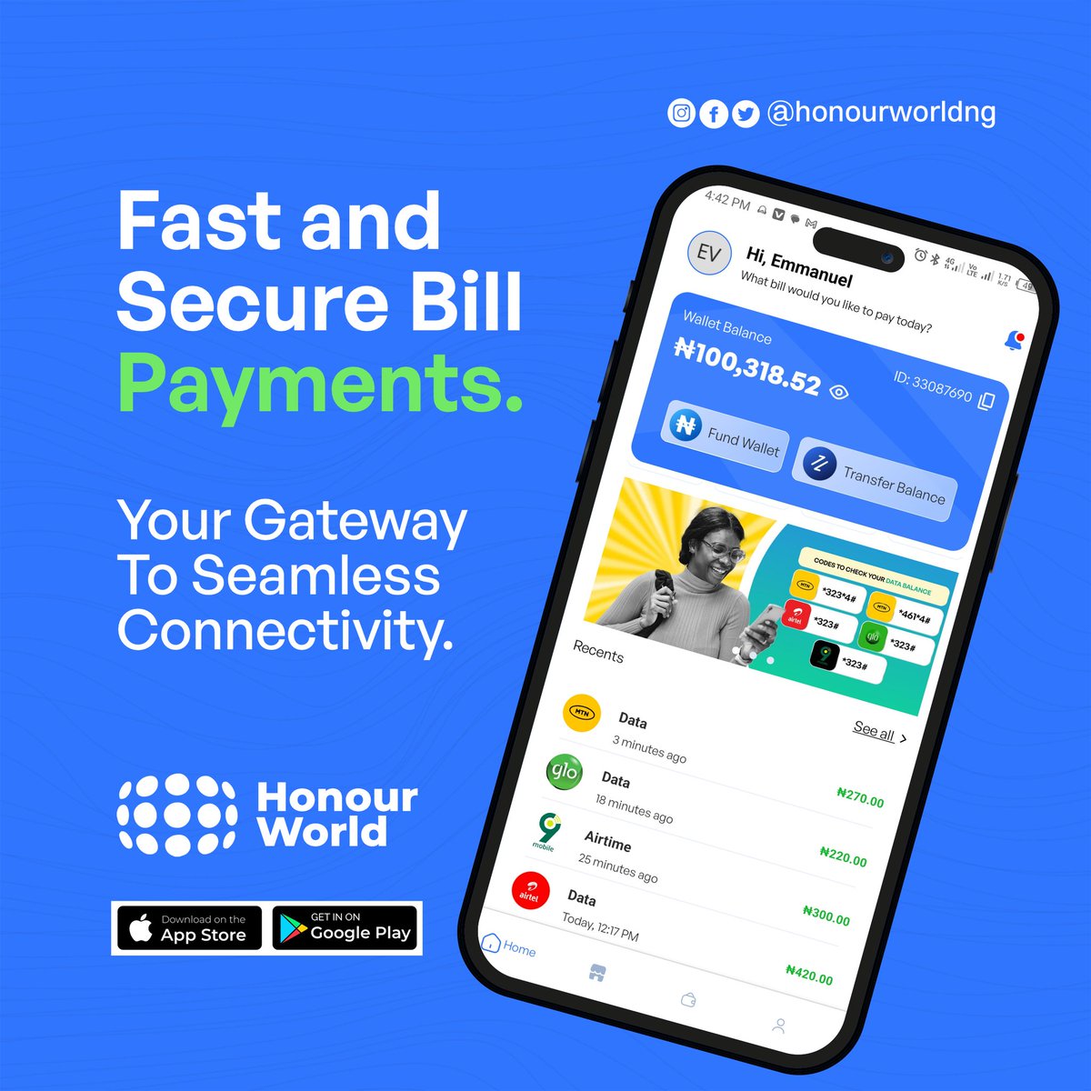 honourworldng's tweet photo. You snooze you lose!
Download the Honour World app today and gain access to a world of seamless purchase experiences.
#cheaperdata #honourworld #seamlesspurchaseexperience https://t.co/QOLgec1DGc