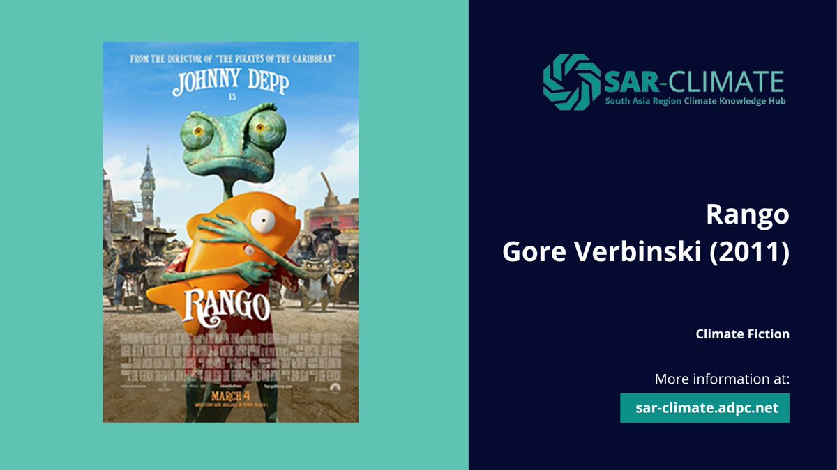 SAR_Climate's tweet photo. "#Rango" is considered to be a valuable film in the debates about #climatechange, given the animated movie's central theme of #water #clifi

Learn more: https://t.co/KKamikYvFf https://t.co/fxM8womEJN