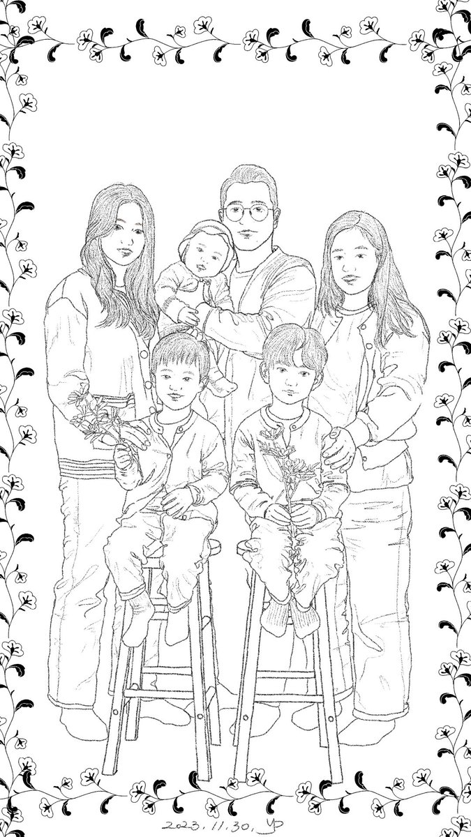 yupro_art's tweet photo. 친한 동생 가족을 그려주었습니다.
가족사진을 그리며
슬하에 4남매를 둔 부부를 보니
괜히 뭉클 하면서 따뜻한 마음이? 들면서
ㅇㅅㅇ 기분이 좋아졌어요~

#그림 #가족 #가족사진 https://t.co/G8dG5zIwt6