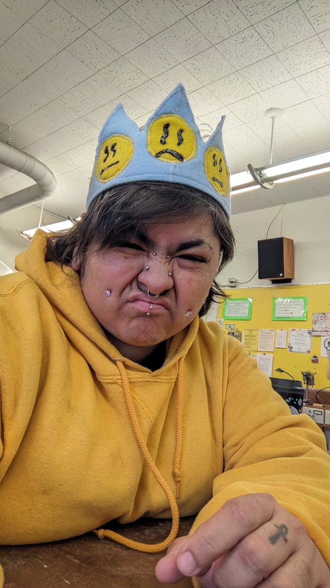 Made a crown for the noggin since it's being a big sad stinkiy