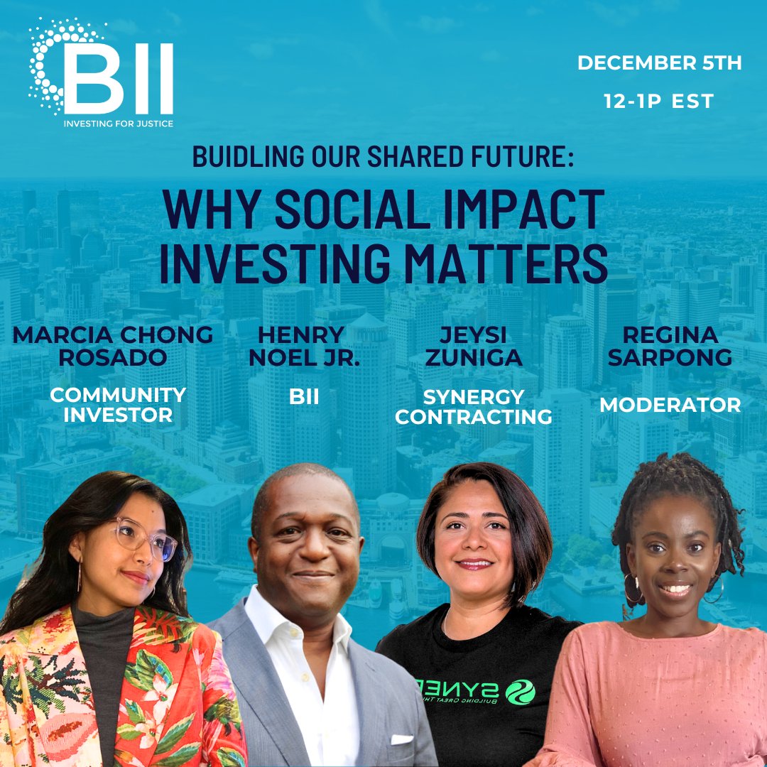 Impact investing refers to investments made with the intention of generating positive, measurable social and environmental impact alongside financial returns. This is what we do. Join us on 12/5 @ 12p-1p to learn more and get involved RSVP here: lu.ma/hrqq5i4l