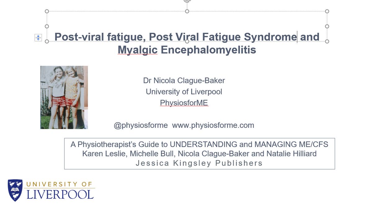 ClagueNjc36's tweet photo. 4th talk about #ME and #Longcovid. Over 150 #physio students @LivUniPhysio now taught. Very proud of them. Happy to give this talk to any #physio course. @thecsp @thecspstudents. Plans to expand to the rest of the @LivUniHealthSci. #updateyourknowledge @PhysiosForME https://t.co/melhGpoiuc