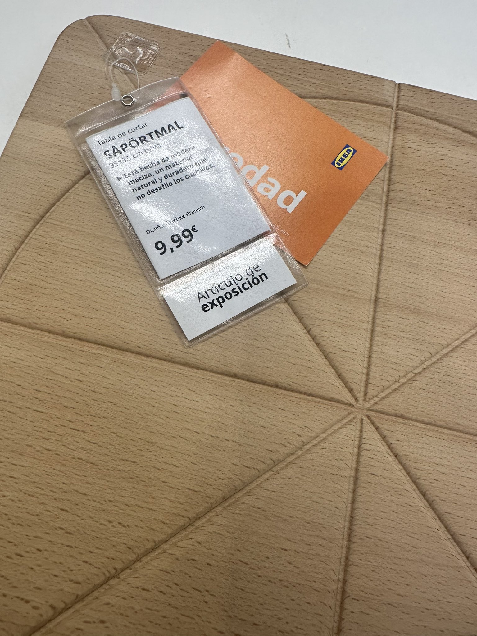 SÅPÖRTMAL tabla de cortar, haya, 35x35 cm - IKEA