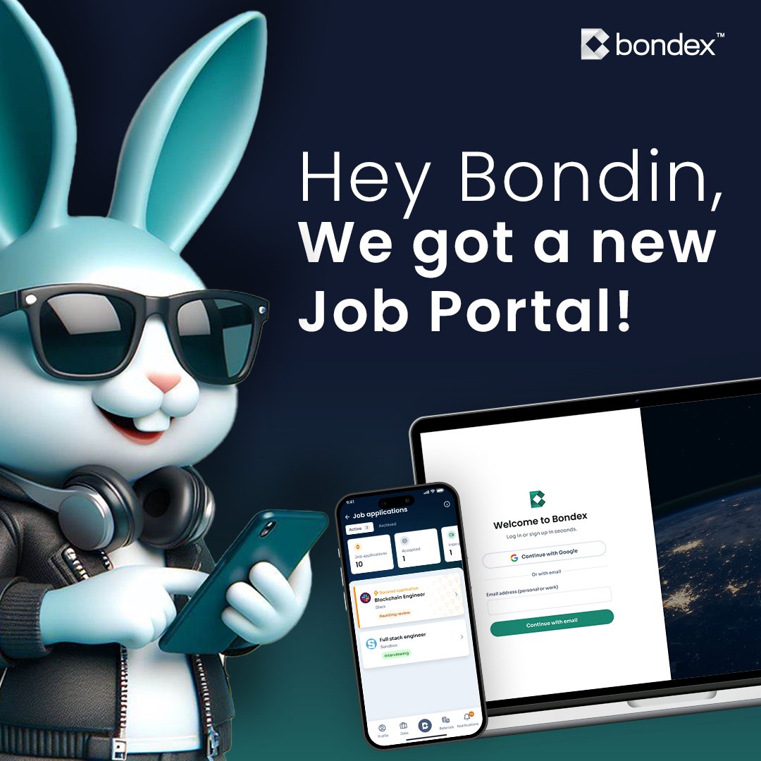 We are thrilled to announce that Bondex is shaking up the recruitment scene with our slick Jobs Portal; thanks to Decentralized Talent's power, everyone can Recruit to Earn with over $50k USDC in candidate referral bounties. 

That's just the start!

📎 Dive into our excellent