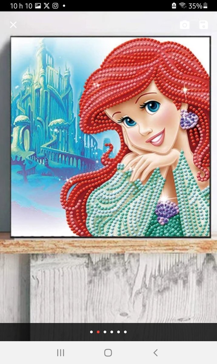 Change to the program, 
My Xmas canvas will wait. 
I received my materials to make this magnificent makeup mirror and this Princess Ariel canvas for my babe. 
I know, he will be happy!
#art #diamondpainting #makeupmirror
#princessariel