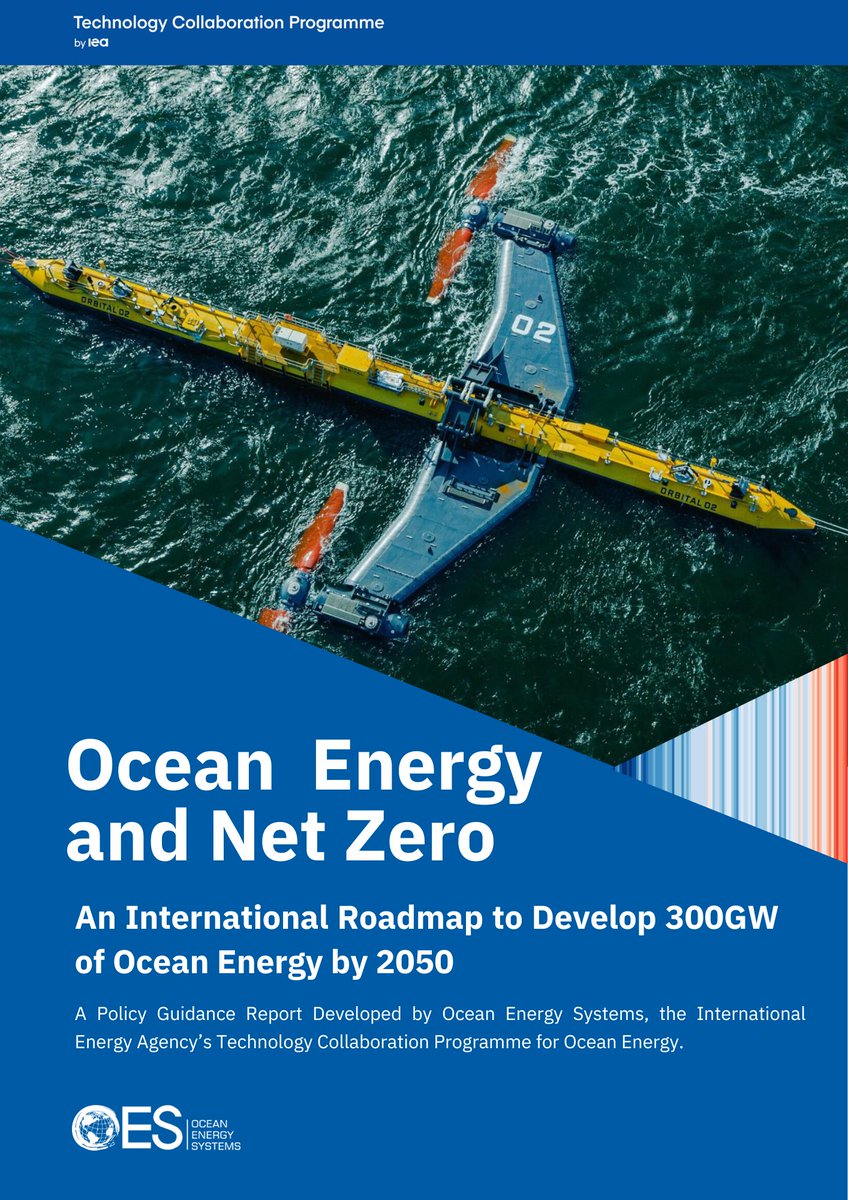 The new IEA-OES report, "Ocean Energy &amp; Net Zero"  outlines a roadmap to develop 300GW of #oceanenergy by 2050. The report emphasises key policy recommendations to diversify global renewable energy. The full report can be read here: bit.ly/411TGfs #netzero