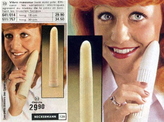 La société de vente par correspondance La Redoute a vendu des vibromasseurs durant près de 50 ans. Jusqu’au début des années 2000, ces appareils étaient prétendument destinés à masser et à tonifier les joues, pour ne pas choquer le public.
