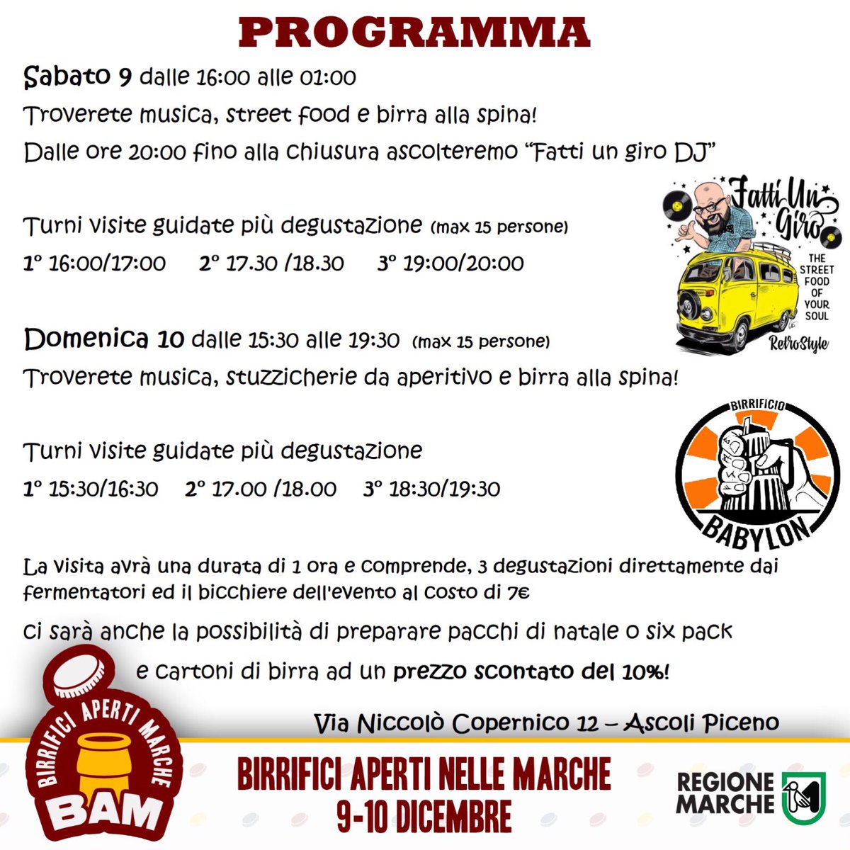 BabylonBrew's tweet photo. 9-10 Dicembre aderiremo a:
BAM - Birrifici Aperti Marche https://t.co/Yckwzrz9l1