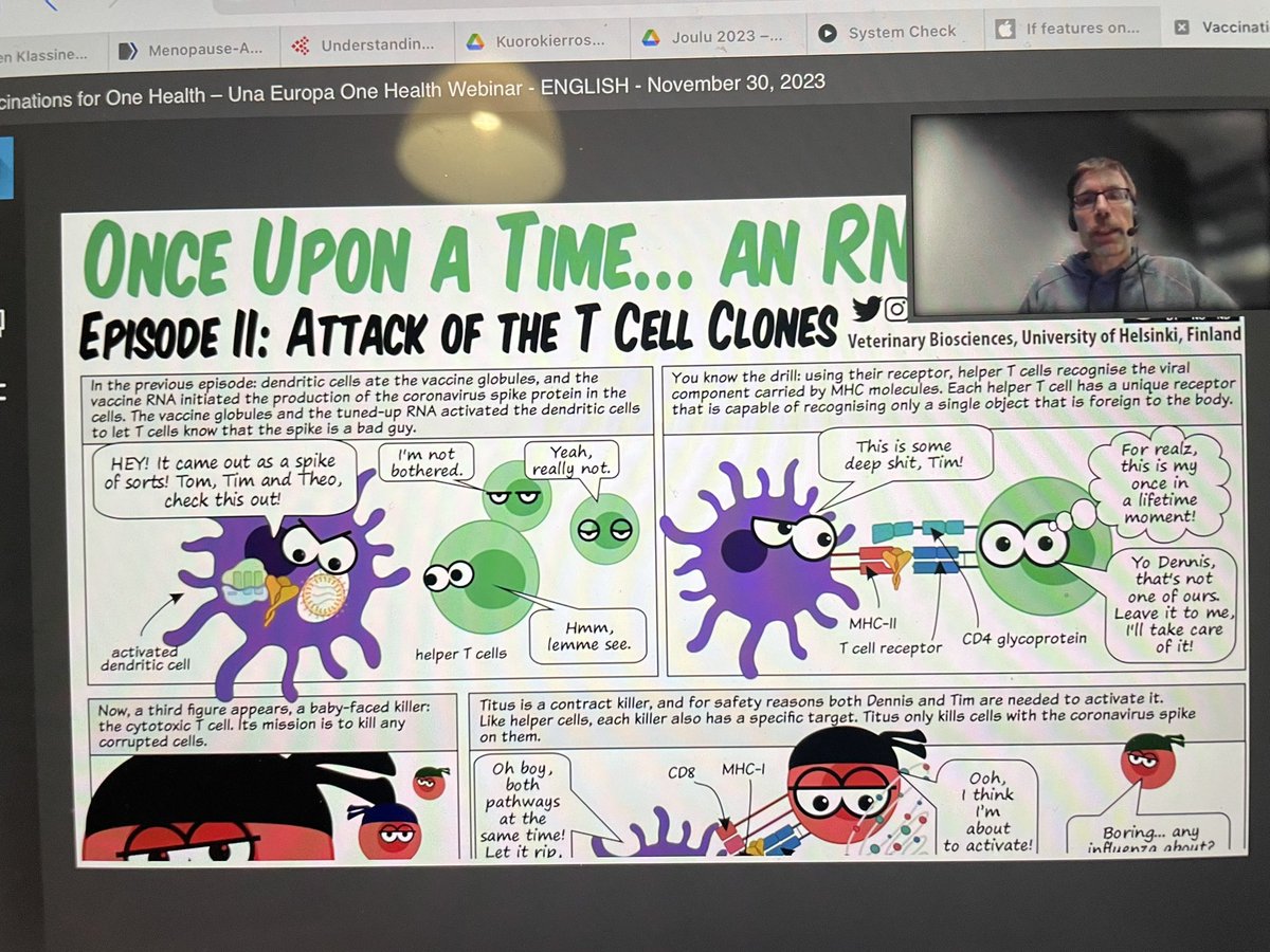Paula M Kinnunen (she/her) (@kinnunen_pm) on Twitter photo Brilliant, fact-based, understandable, fun and free approach to science communication: Once upon a time - RNA vaccines. Episodes about antibodies and T cell attacks presented by <a href="/MikaelNiku/">Mikael Niku</a> at the #vaccinations4oneHealth webinar <a href="/Una_Europa/">Una_Europa</a> <a href="/MSDAnimalHealth/">MSD Animal Health</a> <a href="/MSDInvents/">MSD</a> Brilliant, fact-based, understandable, fun and free approach to science communication: Once upon a time - RNA vaccines. Episodes about antibodies and T cell attacks presented by <a href="/MikaelNiku/">Mikael Niku</a> at the #vaccinations4oneHealth webinar <a href="/Una_Europa/">Una_Europa</a> <a href="/MSDAnimalHealth/">MSD Animal Health</a> <a href="/MSDInvents/">MSD</a>