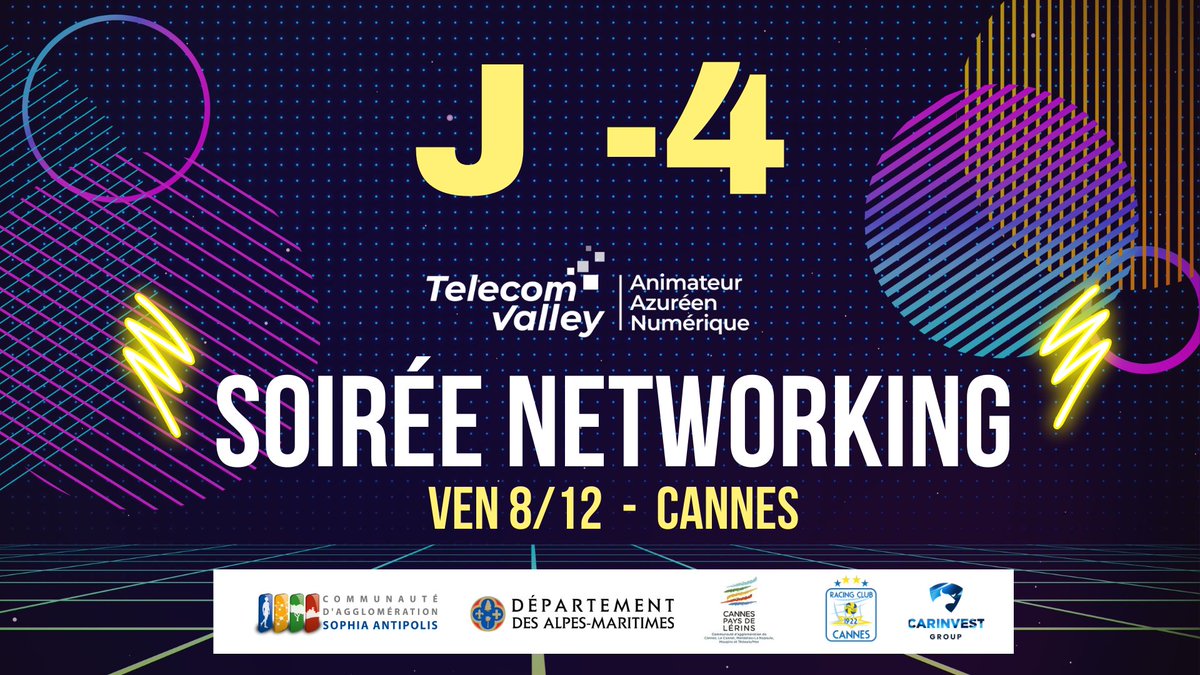 TelecomValley's tweet image. J -4 avant notre Soirée networking de fin d&apos;année ! Découvrez nos invités intervenants et les partenaires qui soutiennent cet événement⬇️
telecom-valley.fr/8-decembre-202…