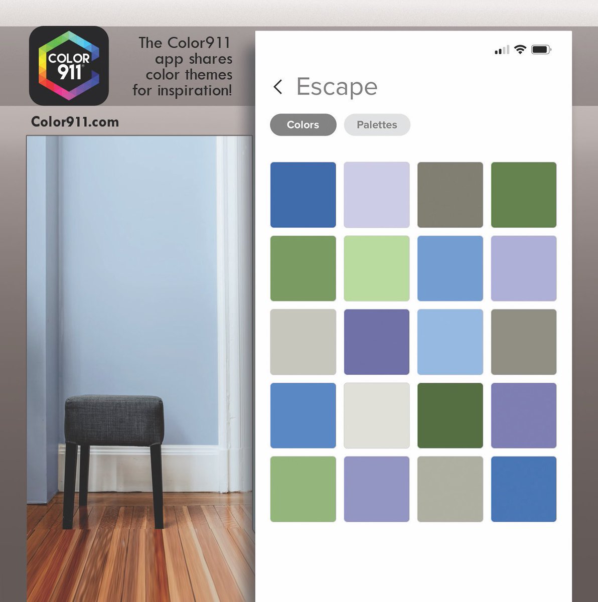 color911's tweet photo. When you start with a #paint color, look through the #Color911 #color themes to see what colors look great with it. #Inspiration right in your phone created by a #colorexpert! Try it out; https://t.co/szpkQkE5iZ
#behr #diy #designer #colorapp #designapp @HouseBeautiful @HB https://t.co/50Z0q2yBFW