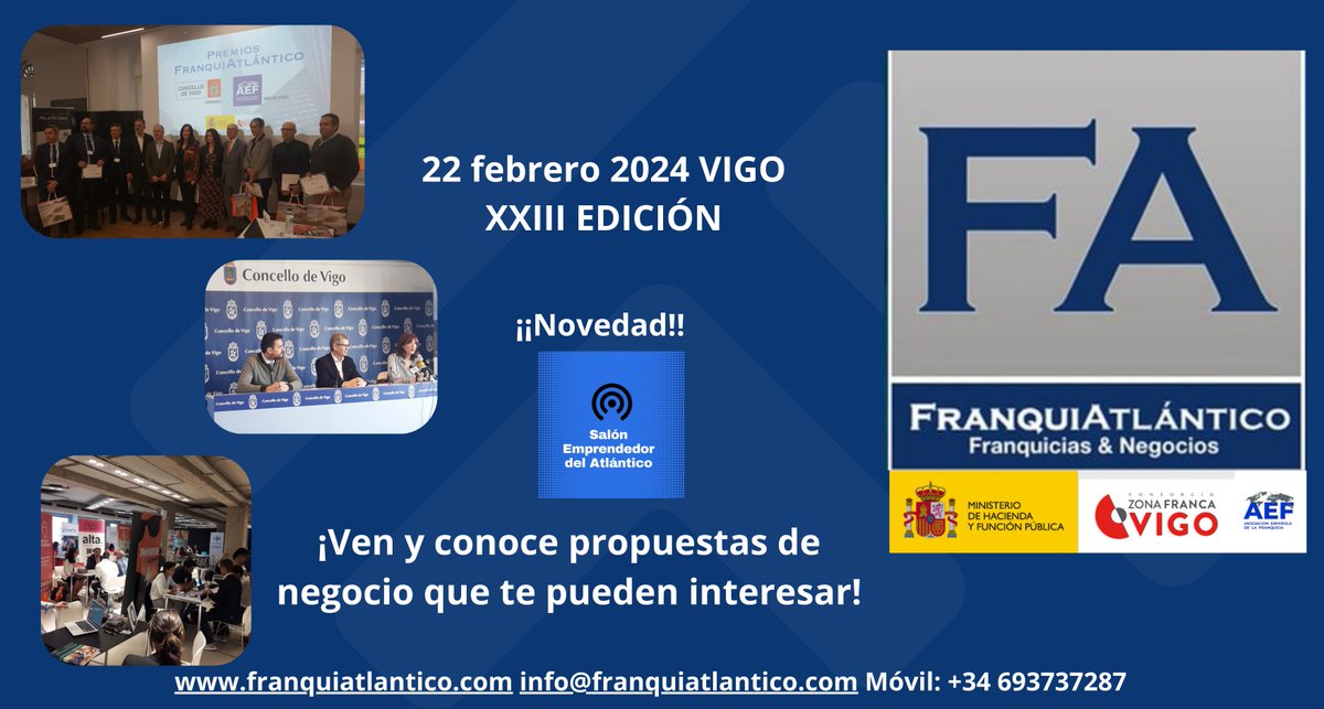 <a href="/franquivigo/">FranquiAtlántico & Emprendedor</a>   activa invitación y te mantendremos informados de las actividades!!
clicaqui.es/2BkHb

#franquicias #negocios #vigo