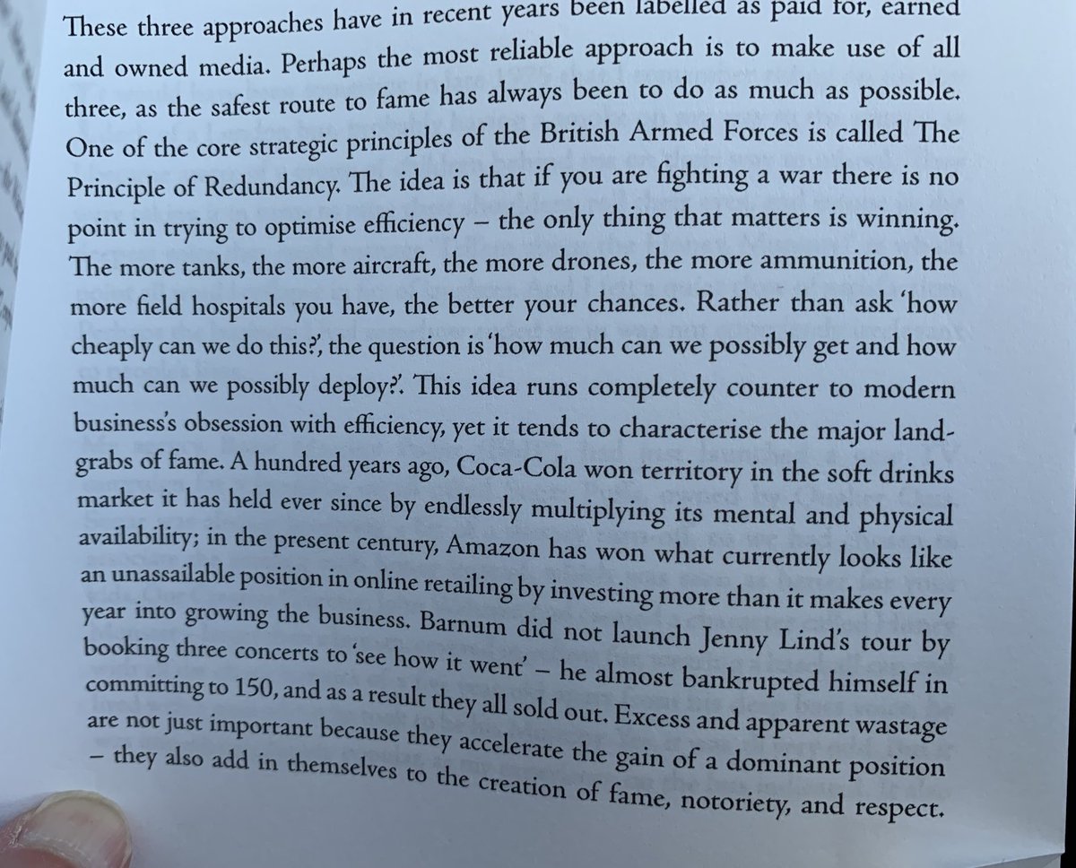 Marketers often have an unhealthy obsession with efficiency - in many circumstances the Principle of Redundancy is of more value  

In the excellent Why does the pedlar sing by Paul Feldwick
