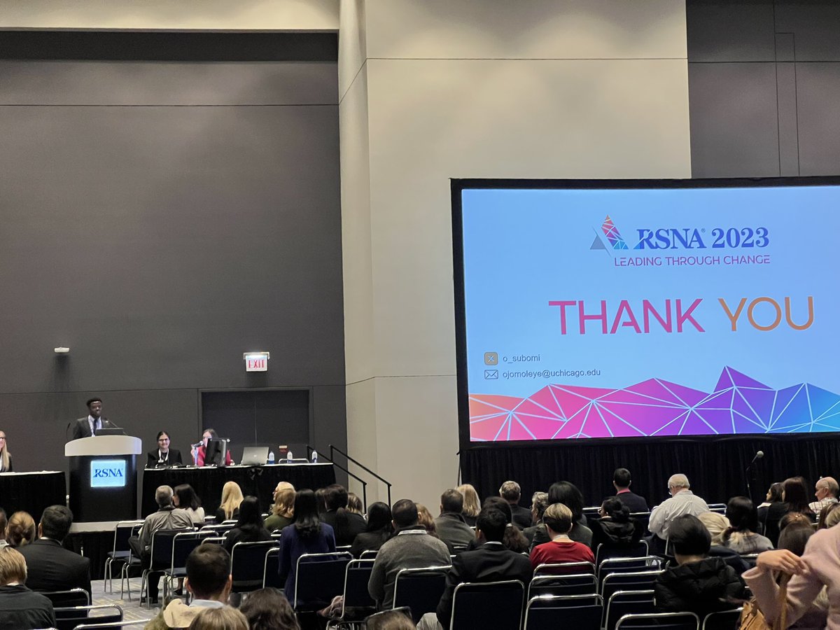 o_subomi's tweet image. Thrilled to have given my first #RSNA Oral Presentation yesterday. Grateful for the mentorship and support from Dr. Abe Hiroyuki, @folopade, @EpibioHuo, @foozlefoo  @UChicagoRADS @UCCancerCenter 

Honored to have met inspiring leaders in #BreastImaging #ImagingAI #RSNA23