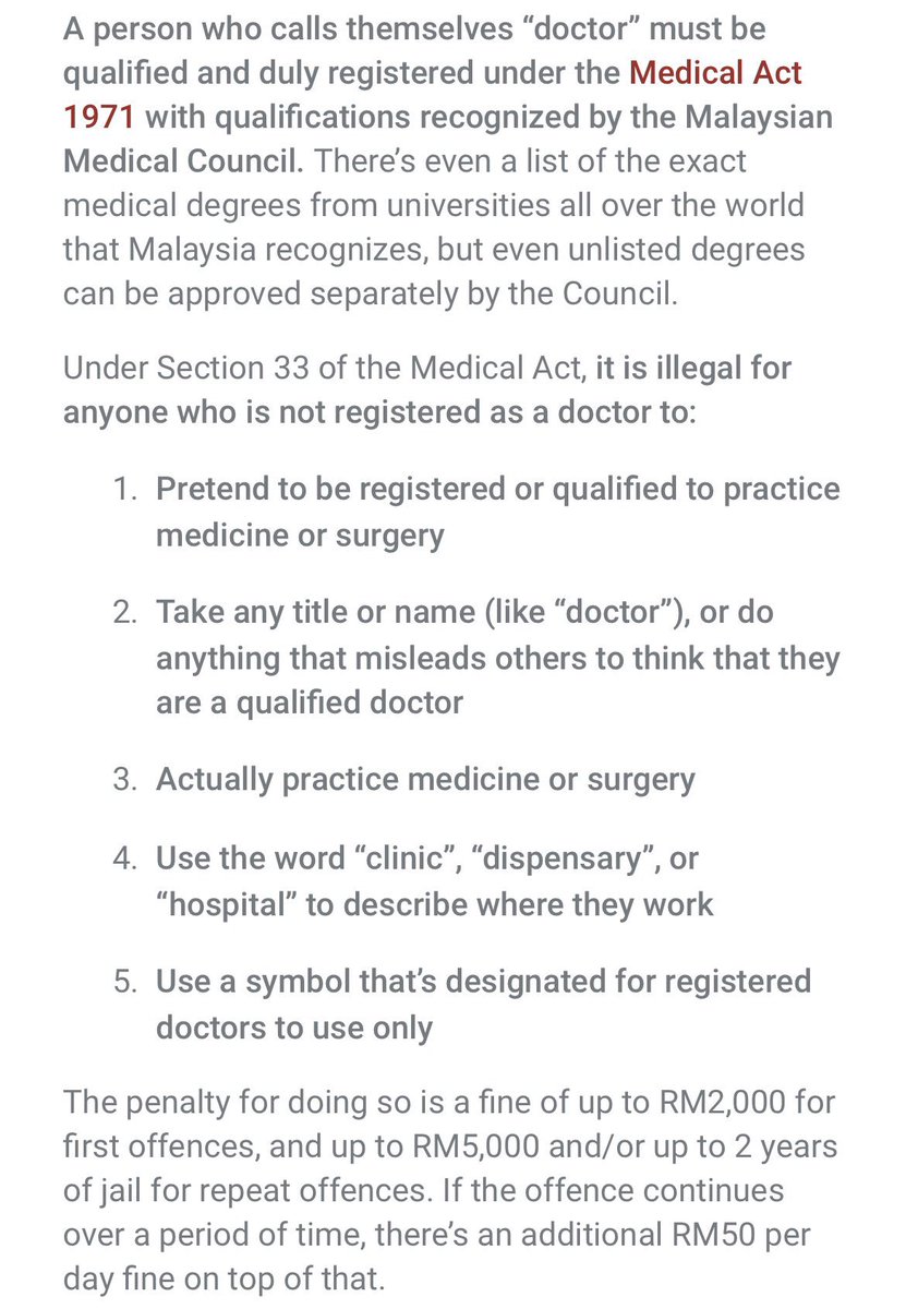 shazwan_sazali's tweet photo. @Jon__Do Dia macam mana pun, kalau ijazah perubatan, under medical act 1971, peelu berdaftar dengan mmc baru boleh guna gelaran https://t.co/Grsa69SRec