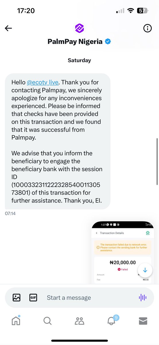 ecotv_live's tweet photo. @palmpay_ng Reverse my money @palmpay_ng please. The transaction failed according to  @OPay_NG 
@NDICNigeria please kindly intervene.
This is taking longer than expected @palmpay_ng @NDICNigeria https://t.co/Td0LuQ1jG0