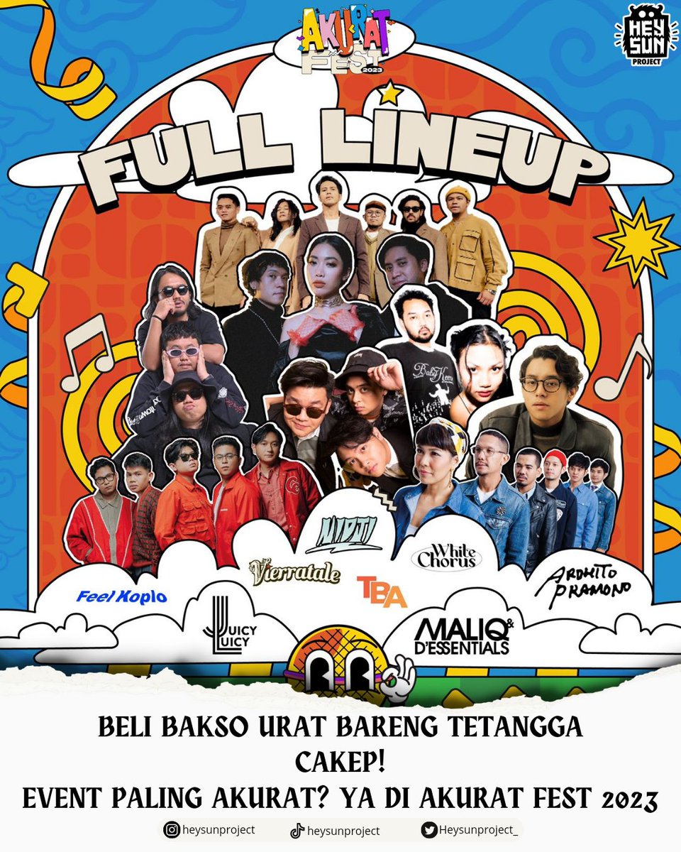 Heysunproject_'s tweet photo. GUYS ADA YANG SERU NIH DI BANDUNG TANGGAL 9 DESEMBER NANTI!

Akurat Festival 2023 presented by @.san.bejo and @.akuratco

📍Secapa TNI AD Bandung
🗓️9 Desember 2023

Harga Tiket Normal: 125.000
Bundling Couple (2 tickets): 115.000/tix
Bundling Circle (5 tickets) : 110.000/tix https://t.co/Jw3VOCuRl4