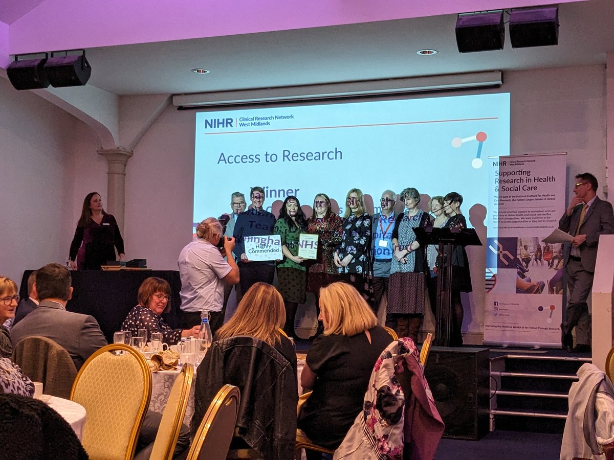 Big congrats to @mpftnhs R&I delivery team - highly commended in the access to research award category for their innovative engagement of staff, service users & patients across the Trust, as well as the local community for a respiratory syncytial virus (RSV) study #CRNWMAwards23