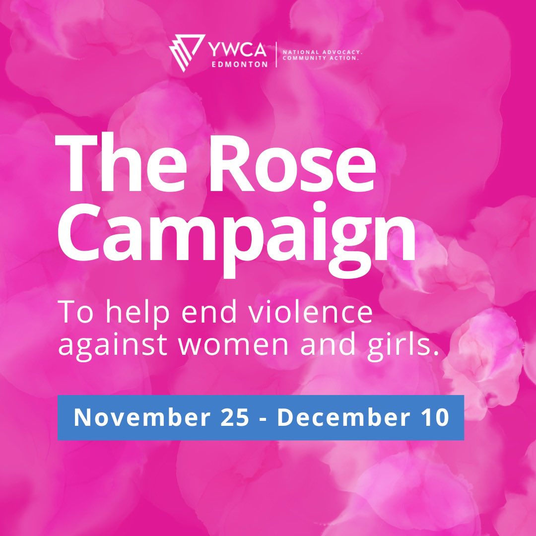 YWCAEdmonton's tweet photo. The Rose Campaign is vital for supporting our work to #endGBV in #yeg. This task isn’t simple, but it’s crucial. Donate now to help us raise critical funds for our violence prevention &amp; recovery programs that serve thousands of women &amp; girls each year.🌹➡️ https://t.co/qumxq5WNYK https://t.co/G38dlIfmRq