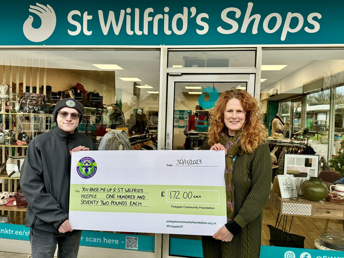 PolegateCF's tweet photo. Earlier today we presented a cheque to both St Wilfrid's Hospice and You Raise Me Up for £172.00 each. This was raised by from our Charity raffle at our our Chistmas Gift Market, last week! 

#PolegateCF https://t.co/DOhWWgCAU7