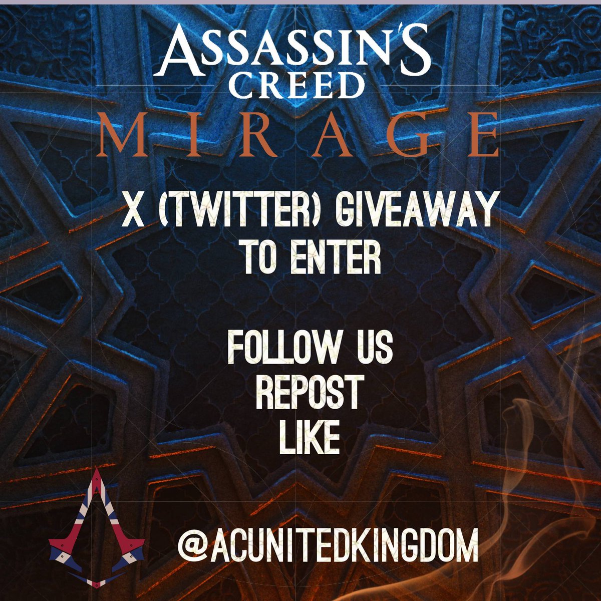 ACUnitedKingdom's tweet photo. Assassins Creed Mirage Giveaway!

Thank you to @Ubisoft, who has donated an Xbox code for one lucky winner.

To enter:

🟢 Follow is on here
🟢 Repost
🟢 Like this post 

The winner will be announced on December 10th

*Xbox Code Giveaways is only on X https://t.co/MTGqvnIW3p