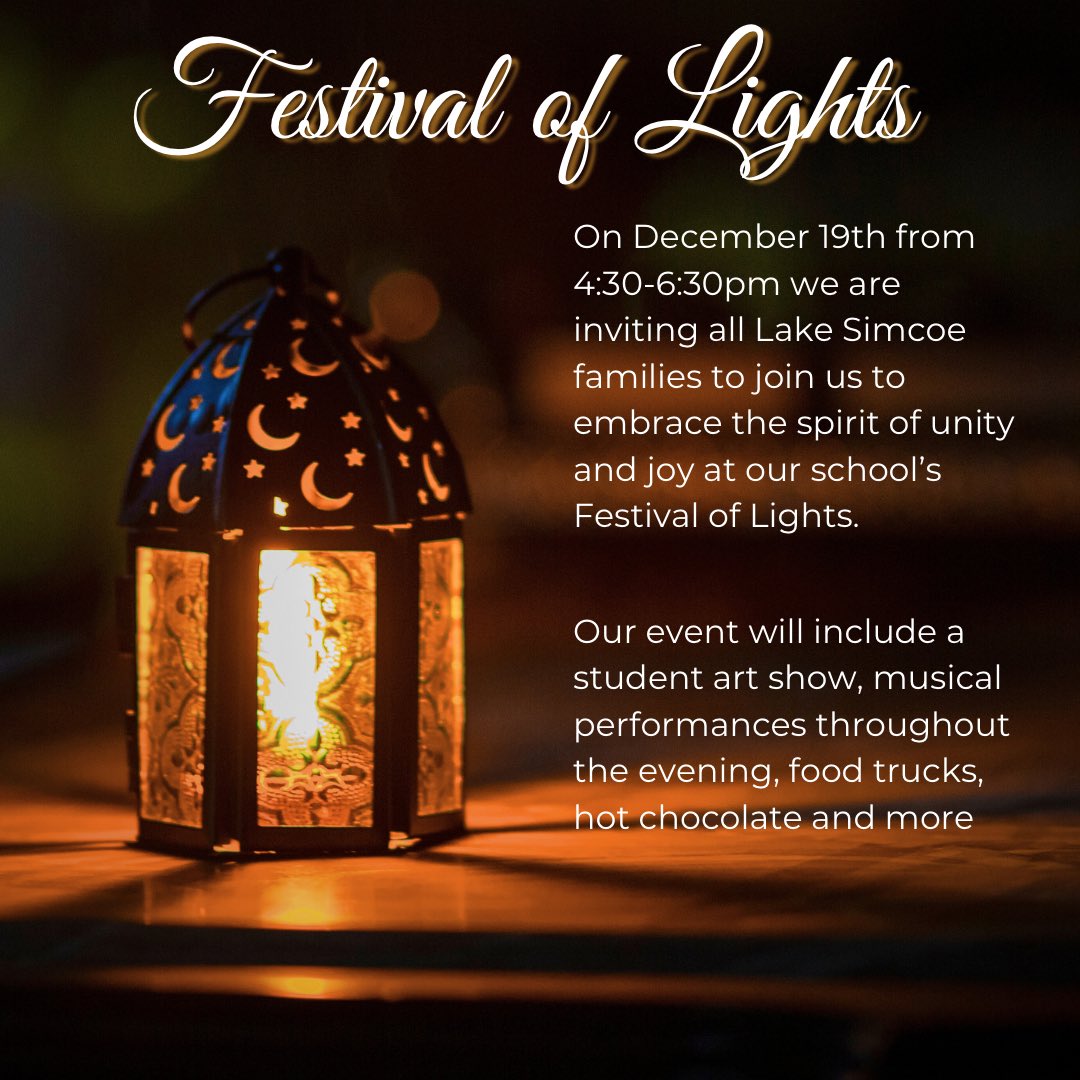 Mark your calendars to come celebrate our Festival of Lights as a community.