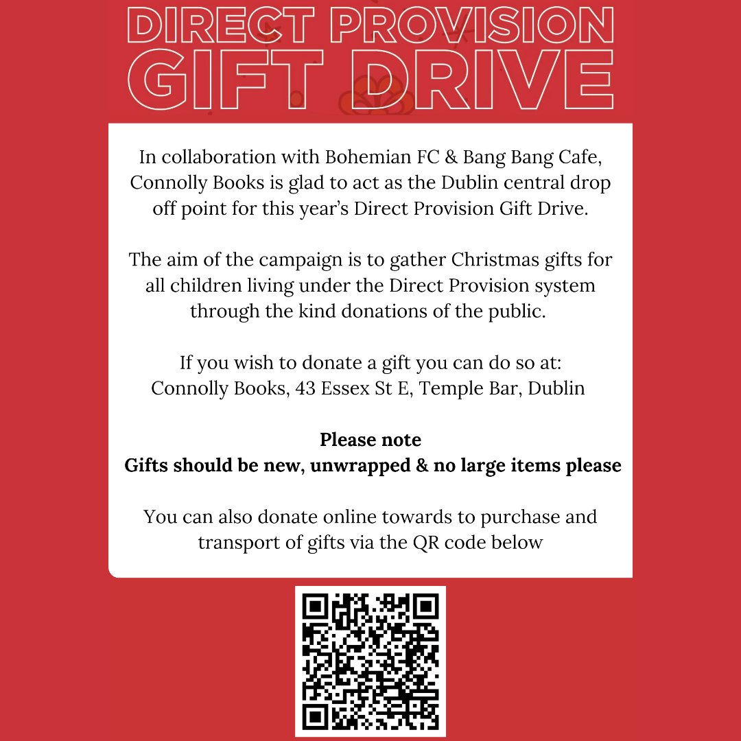 If you're in Dublin city over the weekend & want to contribute to this great campaign we are still collecting gifts so that every child living in #DirectProvision gets a gift this Christmas! Bígí linn Alternatively, donate online gofund.me/2fcf9af0 @bfcdublin @BangBangD7