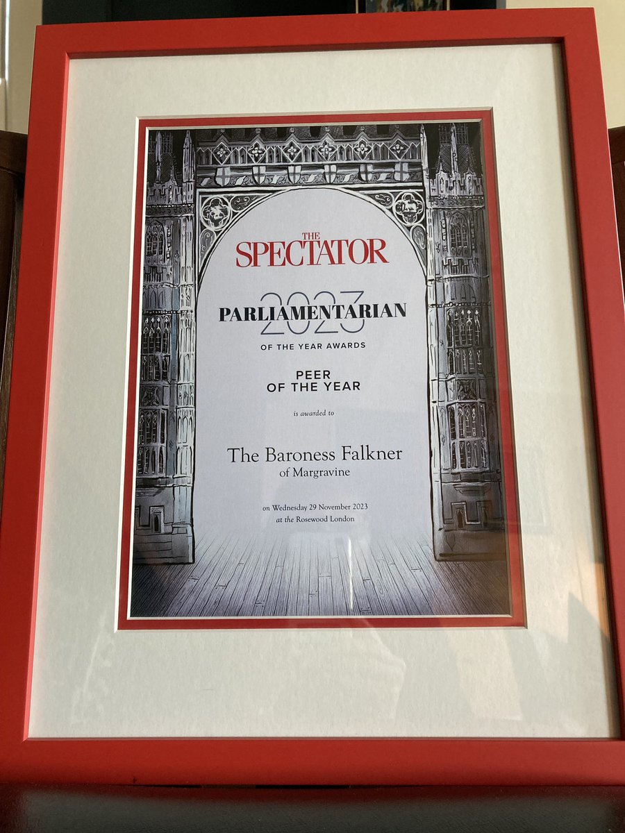 Delighted to receive the @spectator Peer of the Year award last night, for my role at the @EHRC