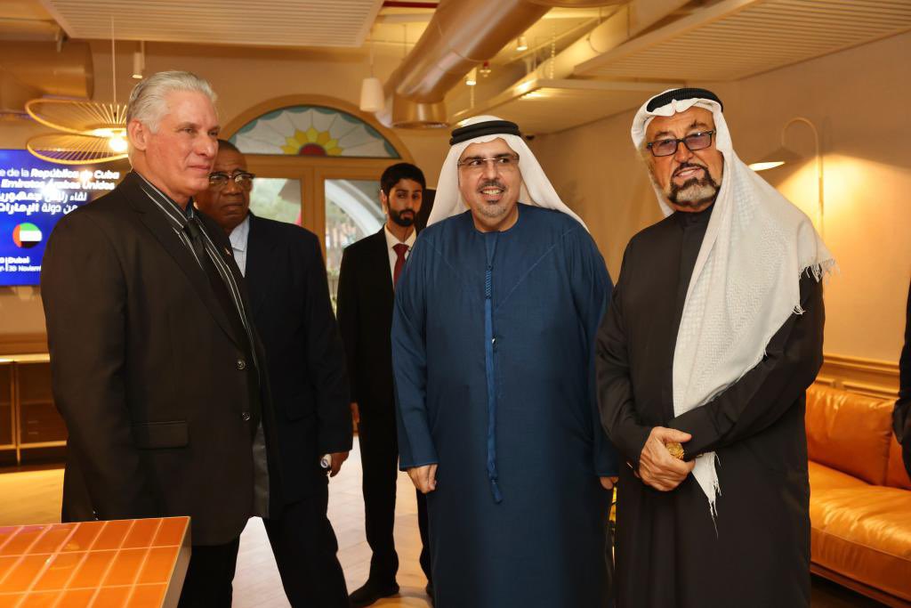 DiazCanelB's tweet photo. Provechoso intercambio sostuve con empresarios emiratíes sobre las diversas oportunidades de negocios en #Cuba, en aras de desarrollar proyectos conjuntos en sectores de interés común y dinamizar los nexos económicos, comerciales, financieros y de cooperación entre ambos países. https://t.co/b93t0ekKx5