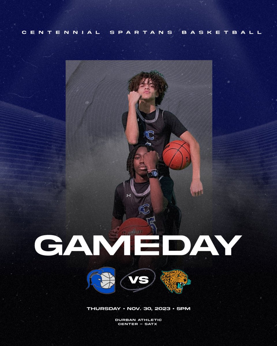 #SpartanHoops Game Day 
We’ve got action in the Alamo City! 

Catch us competing in the South San Tourney this weekend with our 1st game tonight at the Durban Center vs SA Johnson @ 5PM. 

<a href="/hoopinsider/">Hoopinsider</a> <a href="/Tabchoops/">𝙏𝘼𝘽𝘾🏀📋</a> <a href="/BurlesonSports/">Burleson ISD Athletics</a> <a href="/CHSSpartans/">Centennial Spartans</a> 

#ItsJustWork #DWGR #NoAccidents