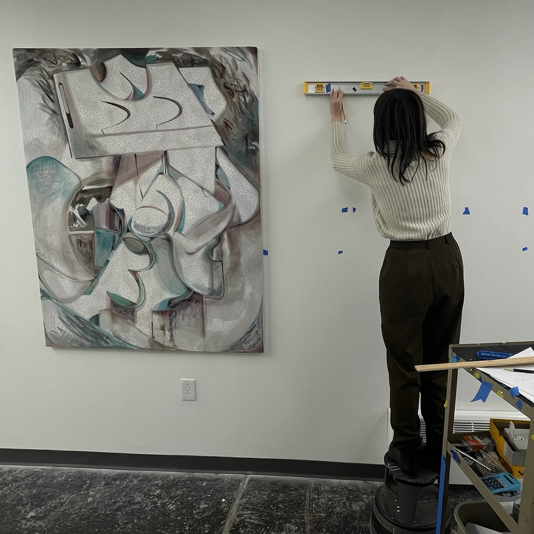 Installation has begun on this semester's <a href="/MyersSchoolUA/">Myers School of Art</a> student exhibits! Join us on Friday, Dec. 8 from 4-7pm for the unveiling of five new student exhibits, including diverse works in painting, metalsmithing, fiber arts, and more. Learn more and RSVP at uakron.edu/ihsc/whats-on/…