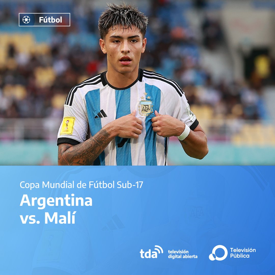Mundial Sub-17 Indonesia 2023 🏆 

La Argentina se enfrenta a Malí por el tercer puesto de la Copa del Mundo.

Miralo por la <a href="/TV_Publica/">TVP</a> este viernes desde las 8:30 hs. <a href="/tdaargentina/">Televisión Digital Abierta</a>