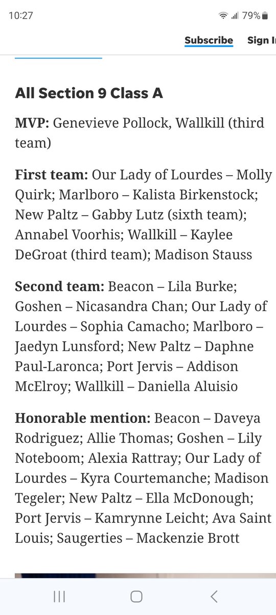 All Section 9 Class A : Congratulations, Lila Burke (2nd team) also to Daveya Rodriguez(Honorable Mention) and Allie Thomas (Honorable Mention)