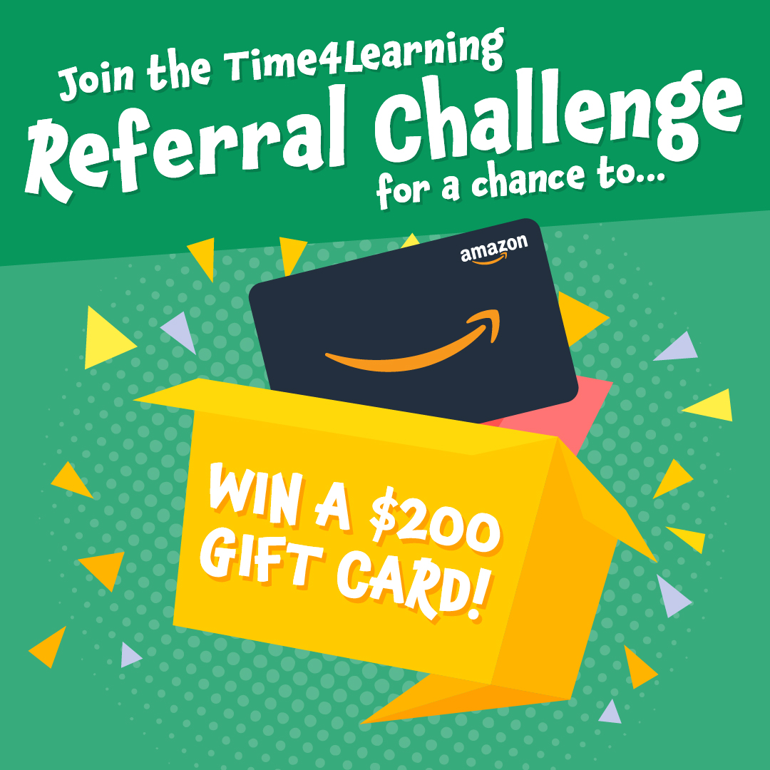 Time4Learning's tweet image. It&apos;s the LAST DAY to enter our November Referral Challenge with a chance to win up to a $200 Amazon gift card! You&apos;ll also earn $25 for each completed referral! Get full details: #Time4Learning #ReferralChallenge #Homeschooling #Afterschool  time4learning.com/member-notices…