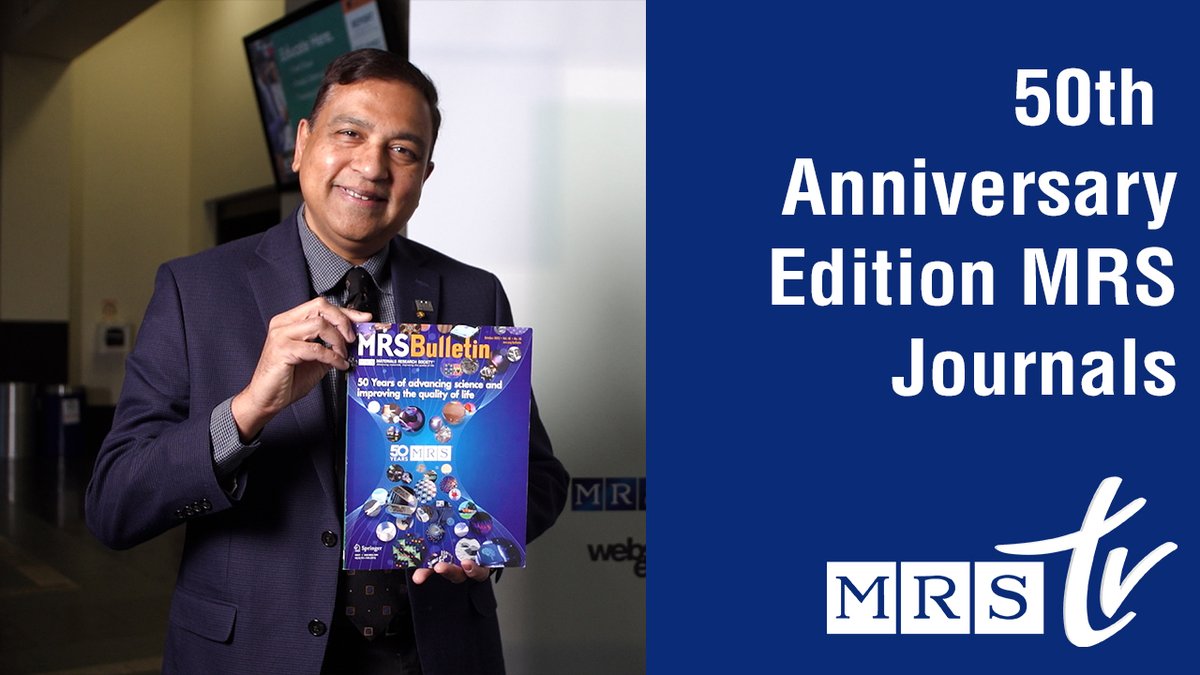 WebsEdgeScience's tweet photo. Watch now as Gopal Rao (@gopalrrao) &amp; Rigoberto C. Advincula join MRS TV to celebrate 50th anniversary editions of the @Materials_MRS journals! #F23MRS  https://t.co/dAbp8UIUoZ https://t.co/nfyt0HG0A0